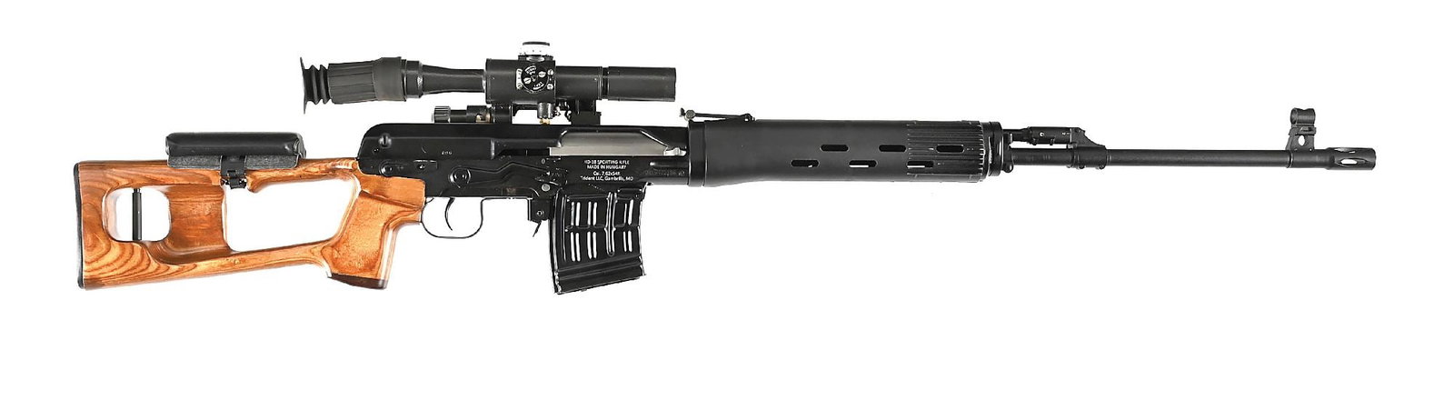 (M) RARE HUNGARIAN FEG HD-18 SPORTING DRAGUNOV SEMI-AUTOMATIC SNIPER RIFLE. (1 of 11)