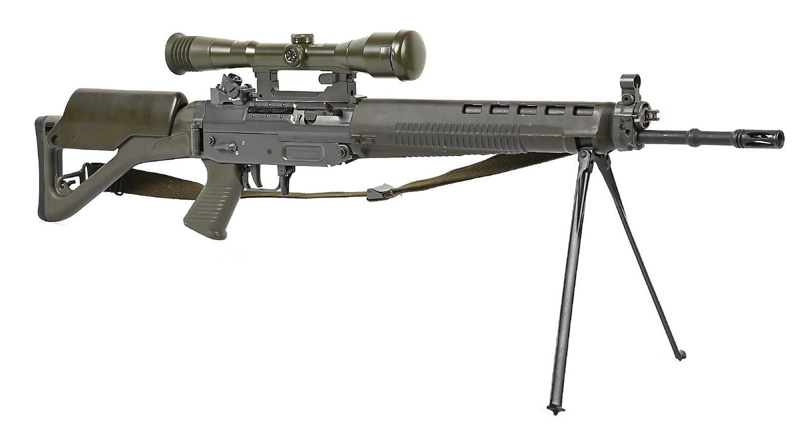 (M) RARE SWISS SIG SG 550-2 SP SEMI-AUTOMATIC RIFLE WITH HENSOLDT OPTIC. (1 of 8)