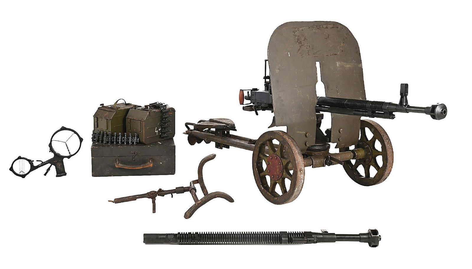(M) WELL ACCESSORIZED MMC 1938/46S DSHK .50 BMG SEMI-AUTOMATIC BELT FED RIFLE. (1 of 11)