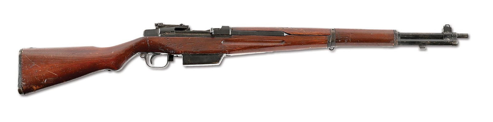 (C) EXCEPTIONALLY RARE JAPANESE TYPE 5 7.7X58MM ARISAKA SEMI-AUTOMATIC RIFLE.: An exceptionally rare and historically significant Imperial Japanese Navy Type 4 semi automatic rifle, more commonly known in collector circles as the “Type 5,” representing Japan’s 