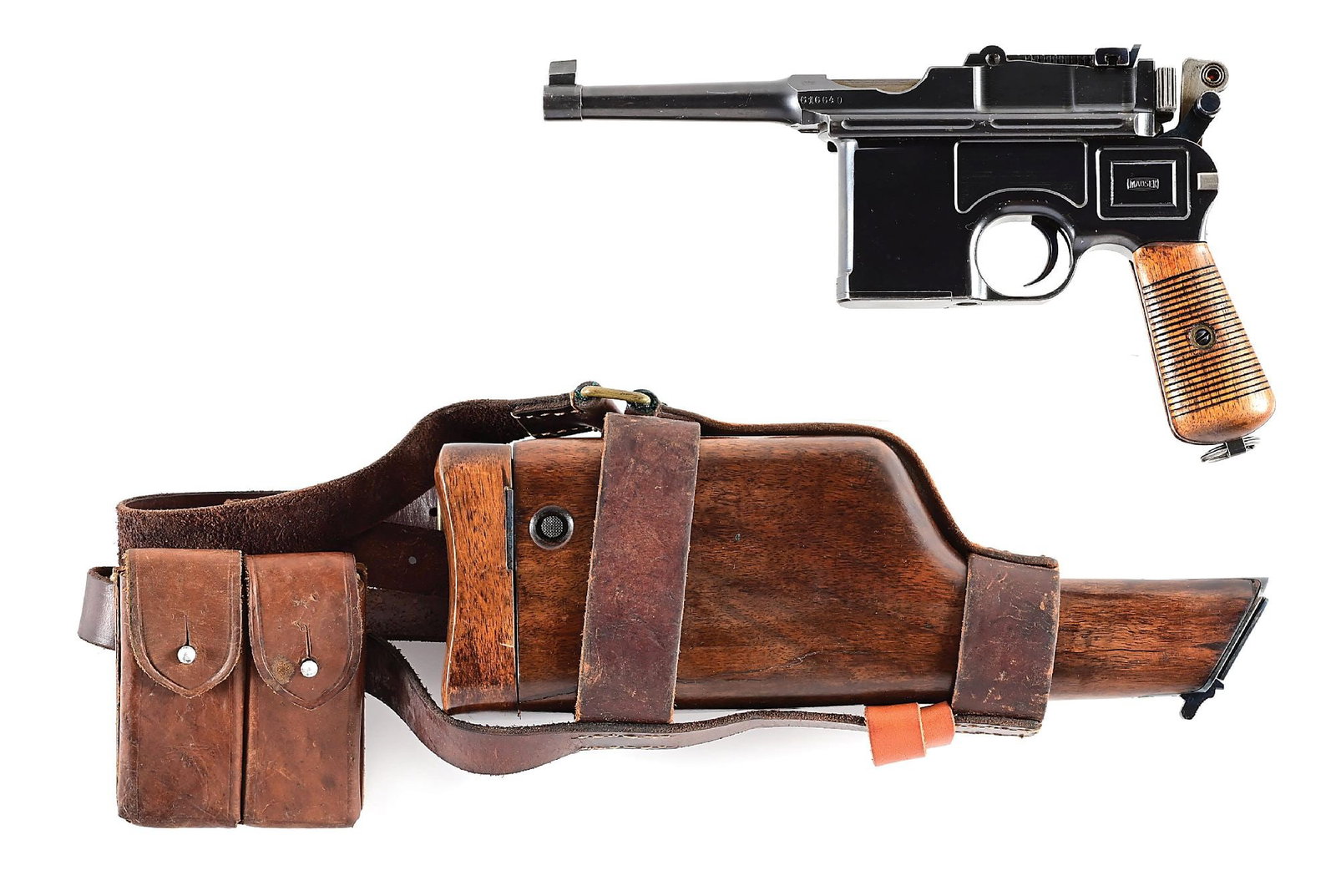 (C) PRE-WAR MAUSER C96 BOLO .30 MAUSER SEMI-AUTOMATIC PISTOL WITH EARLY STOCK. (1 of 10)