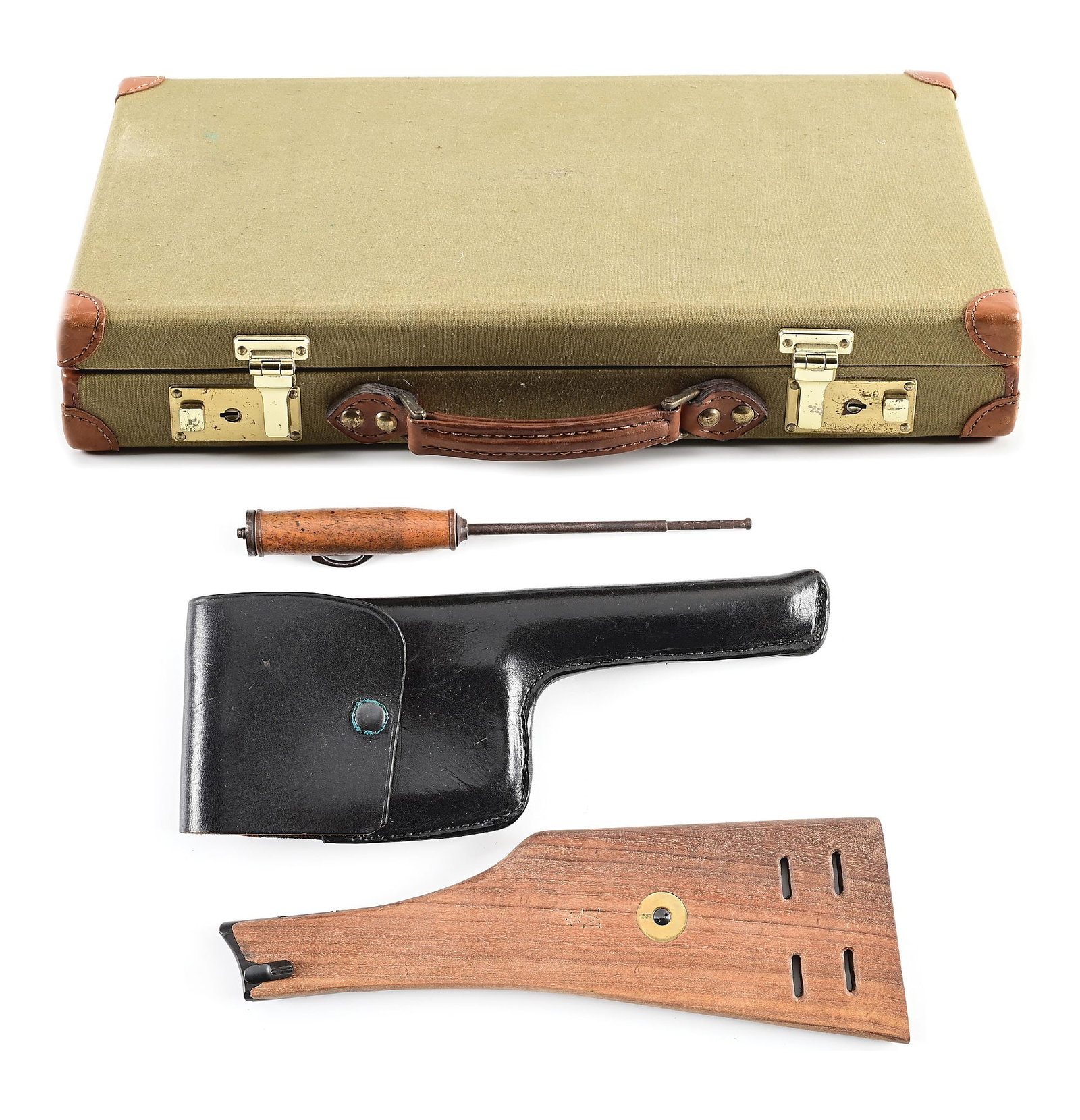 LOT OF C96 ACCESSORIES AND LUGER ACCESSORIES, INCLUDING A PUTSZTOCK CLEANING ROD. (1 of 8)