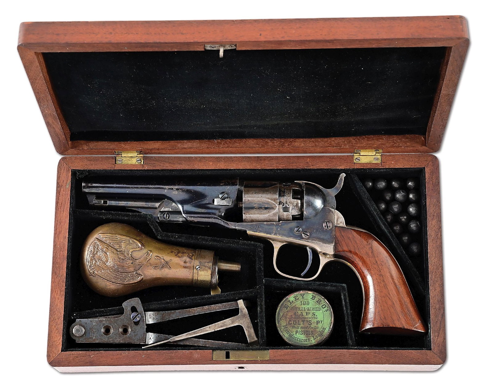 (A) CASED COLT MODEL 1862 PERCUSSION REVOLVER (1862). (1 of 10)