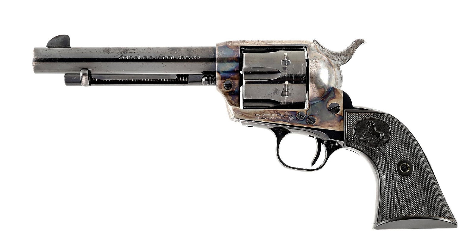 (C) SECOND GENERATION COLT SINGLE ACTION ARMY .45 LC REVOLVER WITH BOX. (1 of 12)