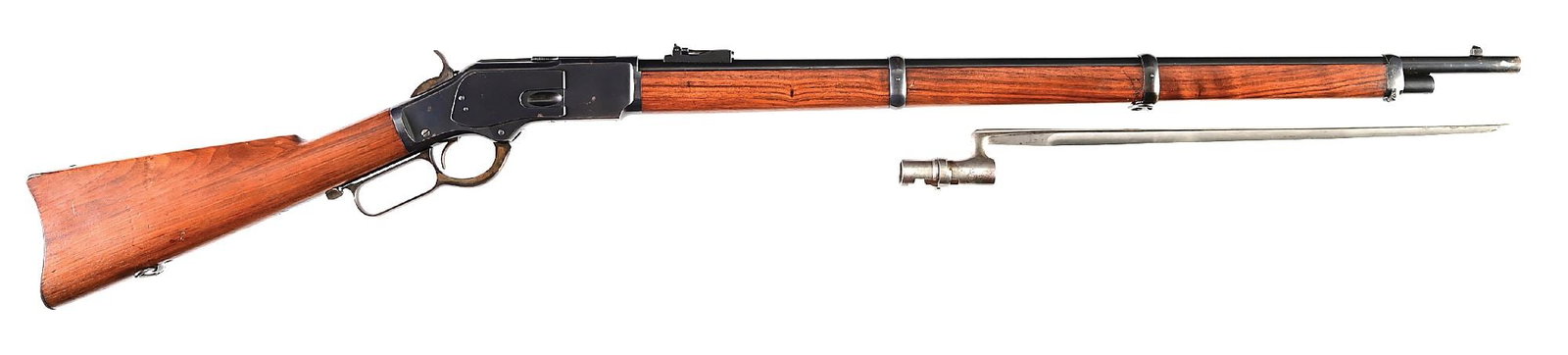 (C) STUNNING WINCHESTER MODEL 1873 LEVER ACTION MUSKET W/ BAYONET (1 of 11)