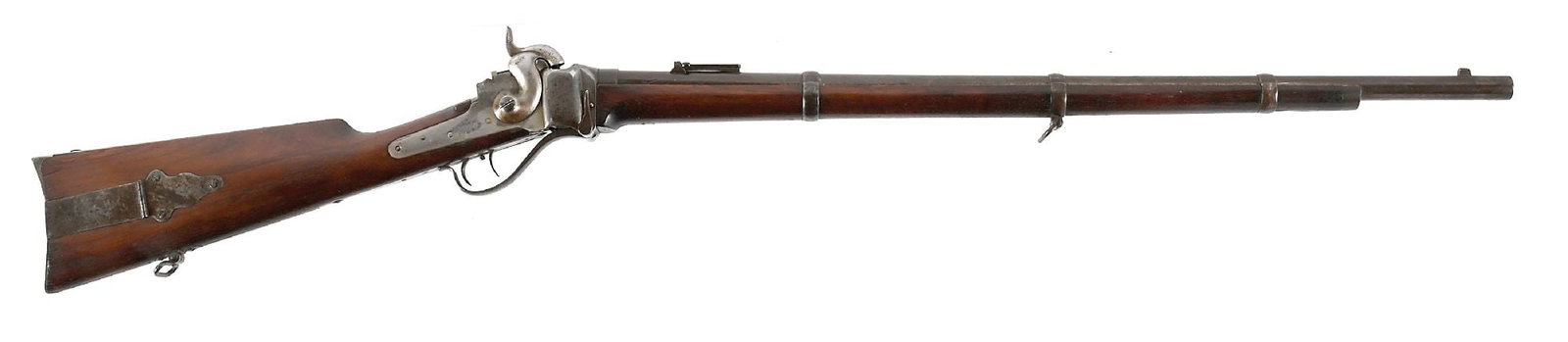 (A) SCARCE BERDANS SHARPSHOOTERS NEW MODEL 1859 SHARPS PERCUSSION RIFLE. (1 of 10)