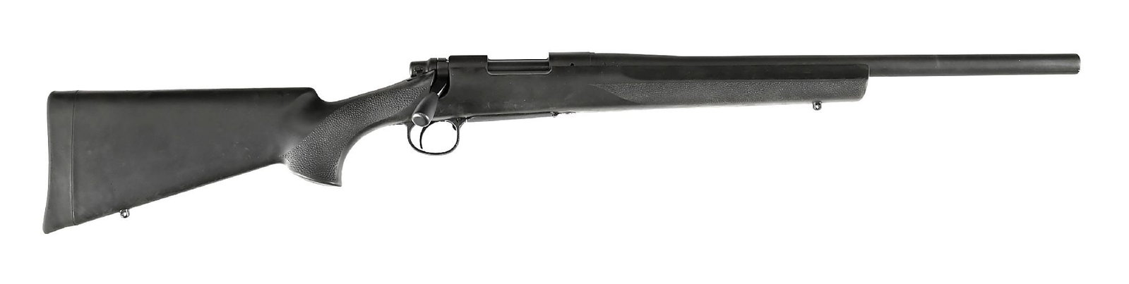 (M) REMINGTON MODEL 700 TACTICAL .308 BOLT ACTION RIFLE WITH BOX.: Likely manufactured in November of 1997 with durable matte finishes, heavy profile barrel without iron sight provisions, oversized bolt handle, and pebble textured black Hogue rubber overmolded stock.