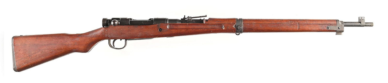 (C) JAPANESE TYPE 99 ARISAKA BOLT ACTION RIFLE WITH 'MUM.: Very fine WWII Japanese Type 99 Arisaka with untouched full Chrysanthemum crest and all matching numbers. Blue finished with lacquered 2 piece stock. Chrome lined bore. Late variation made without mon