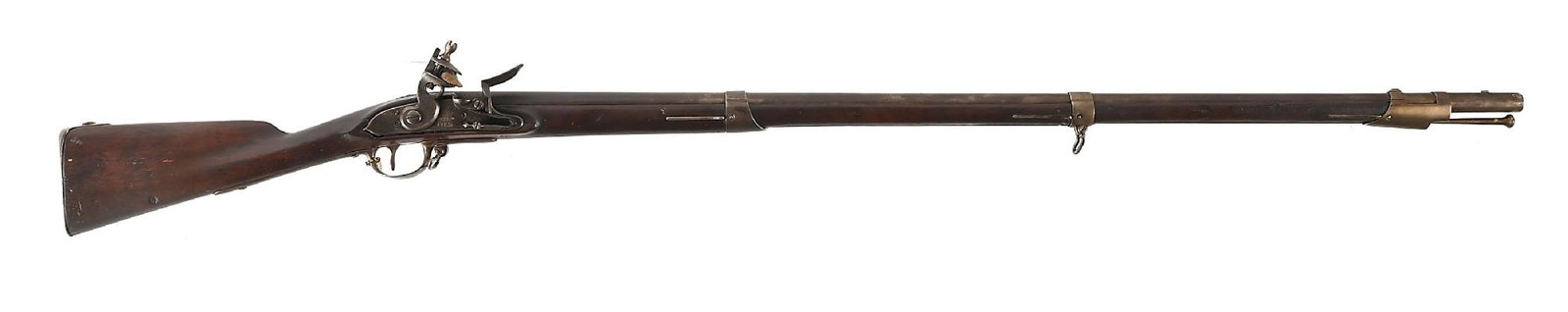(A) SUTTON 1808 FLINTLOCK MUSKET (1813): US Model 1808 Flintlock musket marked "Sutton 1812". Barrel with "P" proof and "PM" marking on breech with 1813 date on top of chamber. Flat 1808 pattern lock plate. One piece wood stock with iron fur