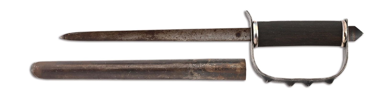 US WWII OSS DROP KNIFE.: World War II 1st pattern OSS drop knife. These knives were dropped into the Philippines and the European theatre for resistance fighters. The OSS Drop knives were manufactured in two patterns. The 1st