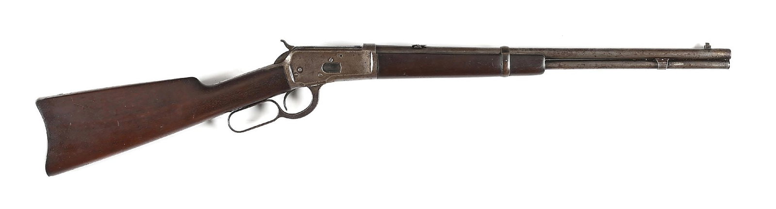 (A) ANTIQUE WINCHESTER MODEL 1892 LEVER ACTION SADDLE RING CARBINE (1 of 2)
