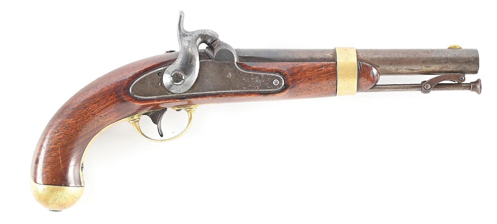 (A) US MODEL 1842 PERCUSSION PISTOL BY I. N. JOHNSON. (1 of 2)