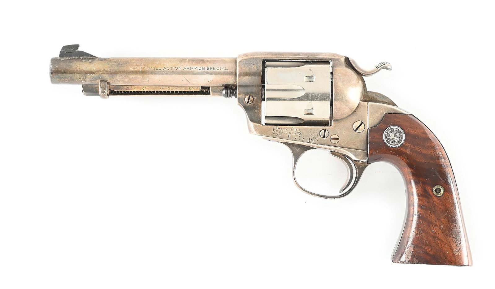 (C) CUSTOM COLT BISLEY MODEL .38 SPECIAL SINGLE ACTION REVOLVER (1908). (1 of 2)