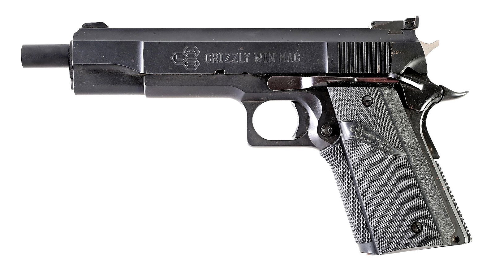 (M) LAR GRIZZLY WIN MAG MARK I .357 MAGNUM SEMI-AUTOMATIC PISTOL WITH CASE. (1 of 10)