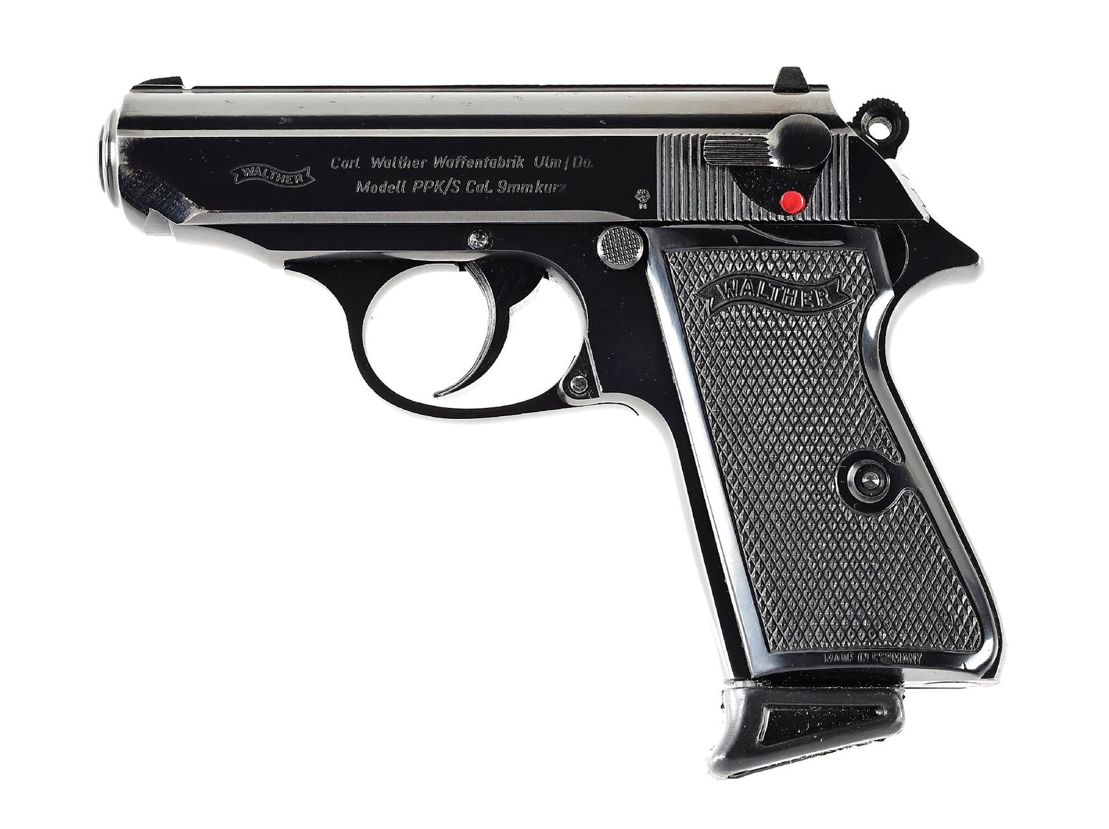 (M) WEST GERMAN WALTHER PPK/S .380 ACP SEMI-AUTOMATIC PISTOL WITH BOX. (1 of 8)