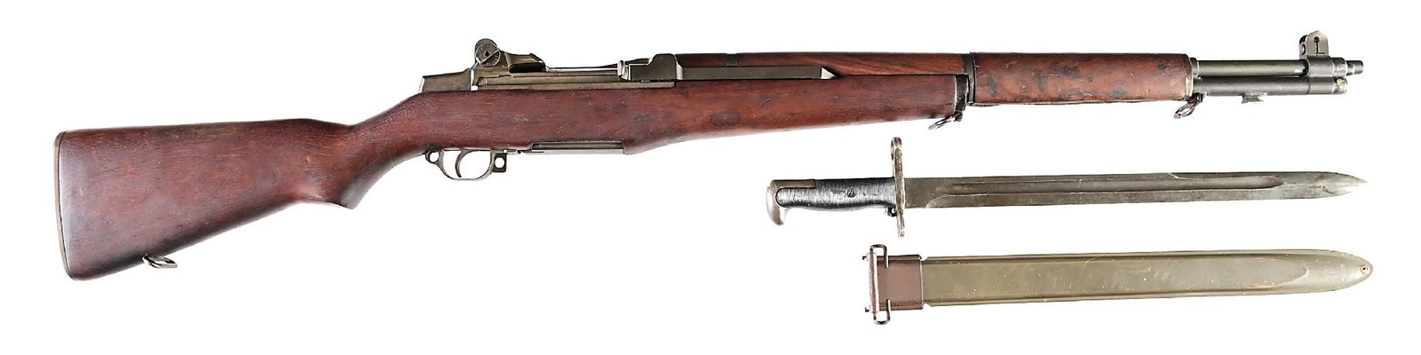 (C) LEND-LEASE SPRINGFIELD M1 GARAND SEMI-AUTOMATIC RIFLE WITH BAYONET. (1 of 10)