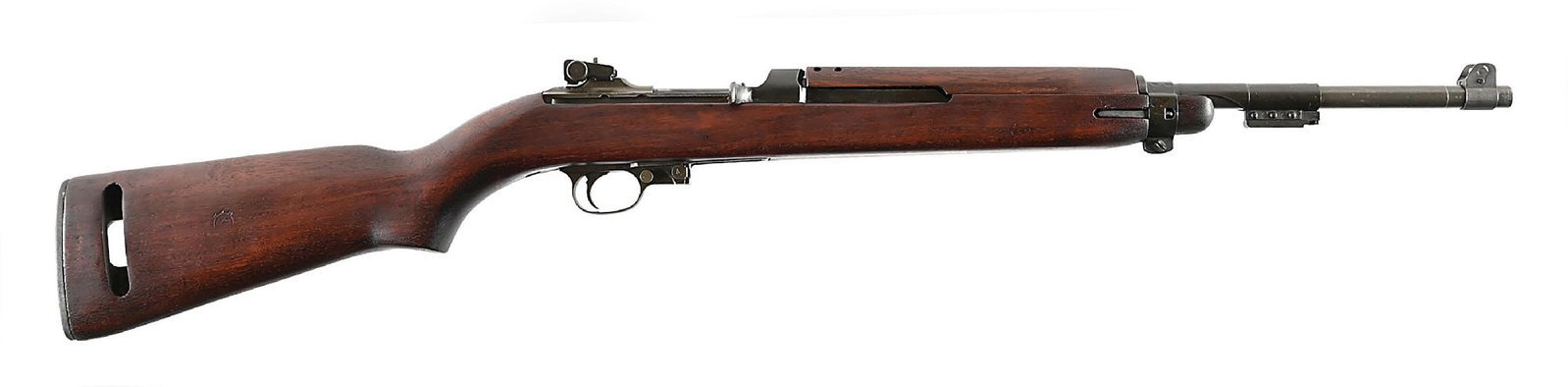(C) WINCHESTER M1 CARBINE SEMI-AUTOMATIC RIFLE.: Manufactured toward the end of Winchester's third production block which ran from December 1944 to June 1945. "W" and "WP" proofed barrel with milled "Winchester thumbnail" front sight and "H" marked 