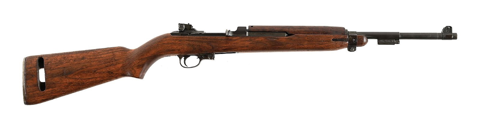 (C) WWII INLAND M1 CARBINE .30 CARBINE SEMI-AUTOMATIC RIFLE: World War II Inland Division of General Motors M1 Carbine Type III variation with bayonet lug, toggle safety, and "M" marked magazine release. IO marked butt stock and 2 rivet handguard. Inland marked