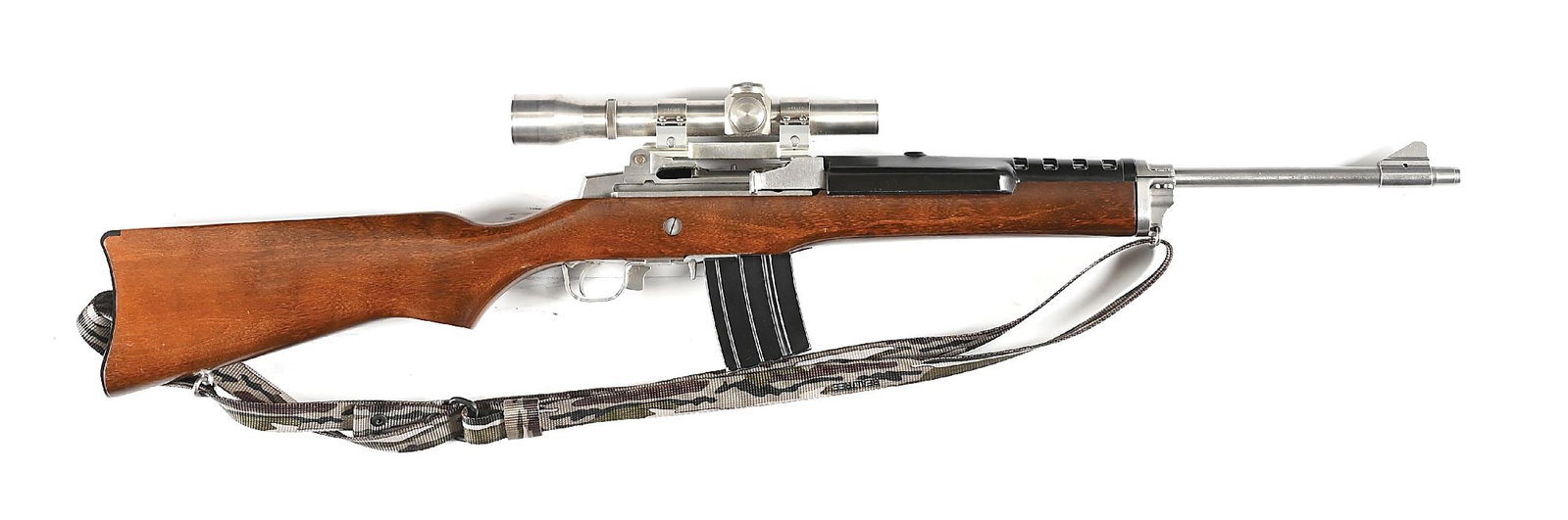(M) BRUSHED STAINLESS RUGER MINI-14 .223 REMINGTON SEMI-AUTOMATIC RIFLE. (1 of 2)