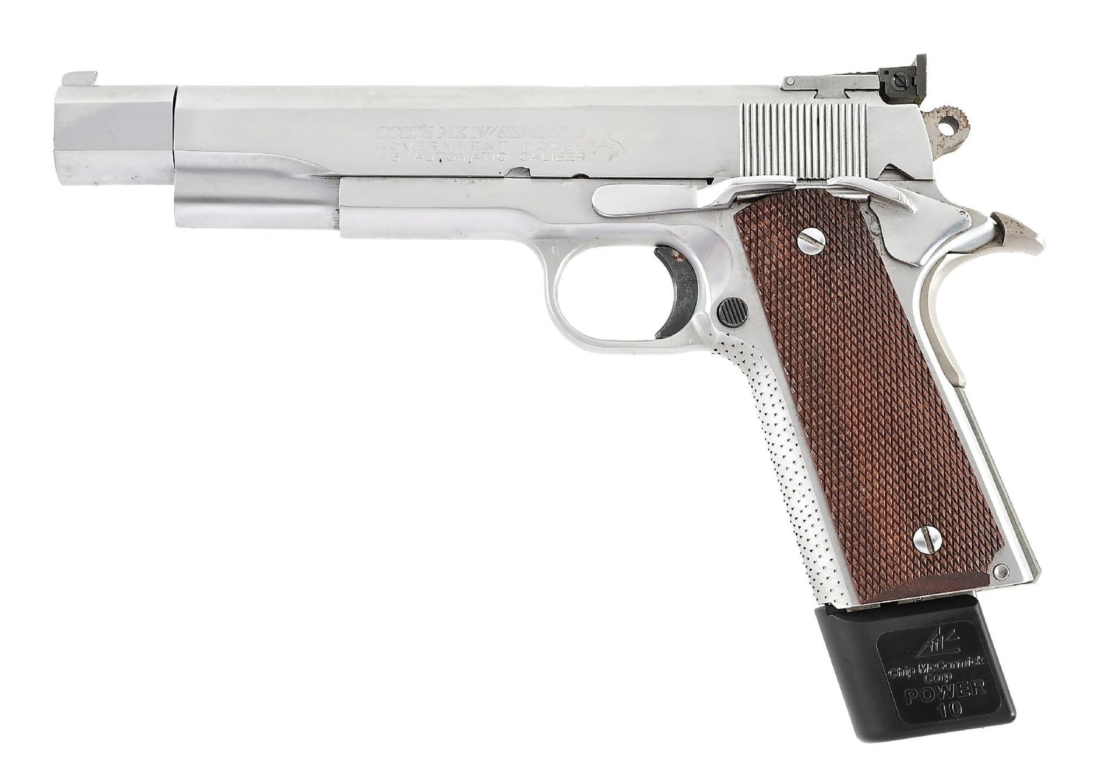 (M) JIM CLARK BOWLING PIN .45 ACP SEMI-AUTOMATIC PISTOL BUILT ON A COLT GOVERNMENT MODEL. (1 of 7)