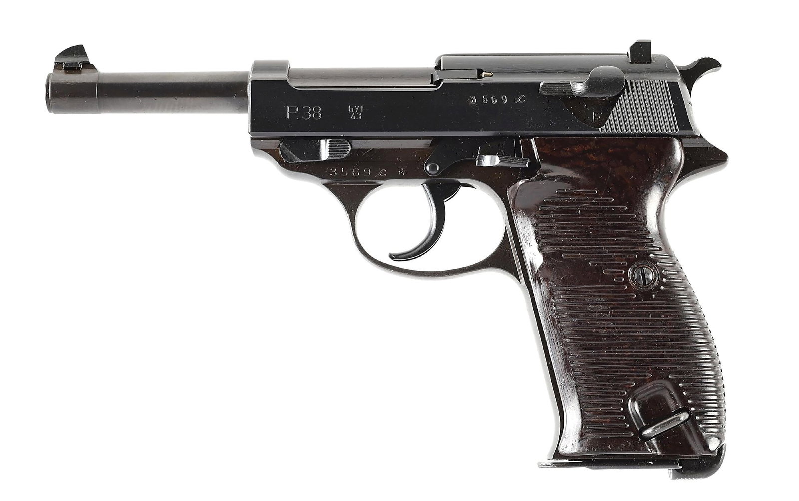 (C) WW2 P38 PISTOL BY MAUSERWERKE IN 1943 USING THE BYF43 CODE (1 of 7)