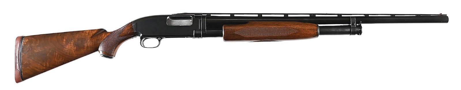 (C) SKEET GRADE WINCHESTER MODEL 12 12 GAUGE SLIDE ACTION SHOTGUN WITH VENTILATED RIB. (1 of 8)
