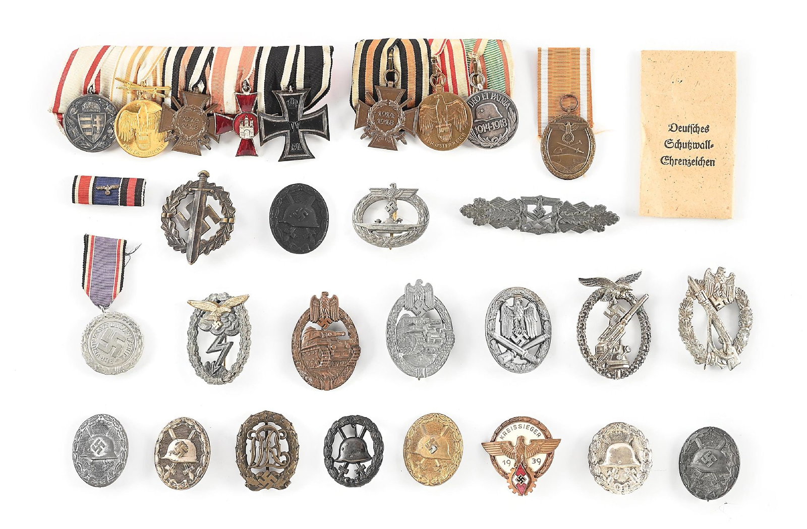 LOT OF GERMAN WWI-WWII BADGES AND AWARDS. (1 of 1)