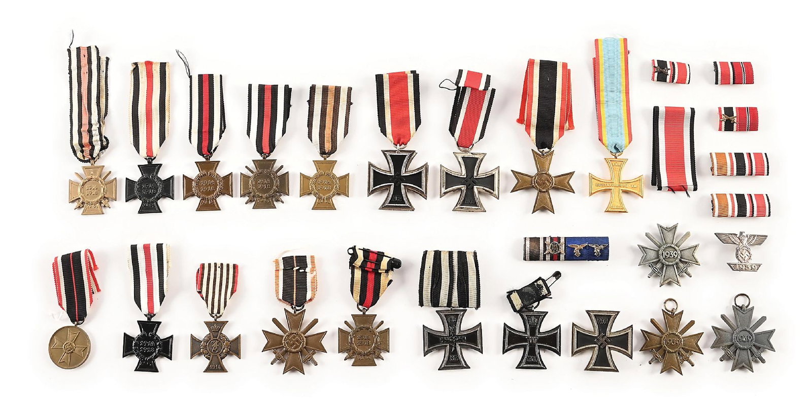 LOT OF GERMAN WWI-WWII AWARDS AND RIBBONS. (1 of 1)