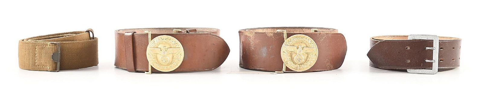 LOT OF 4: THIRD REICH BELTS AND BUCKLES. (1 of 5)