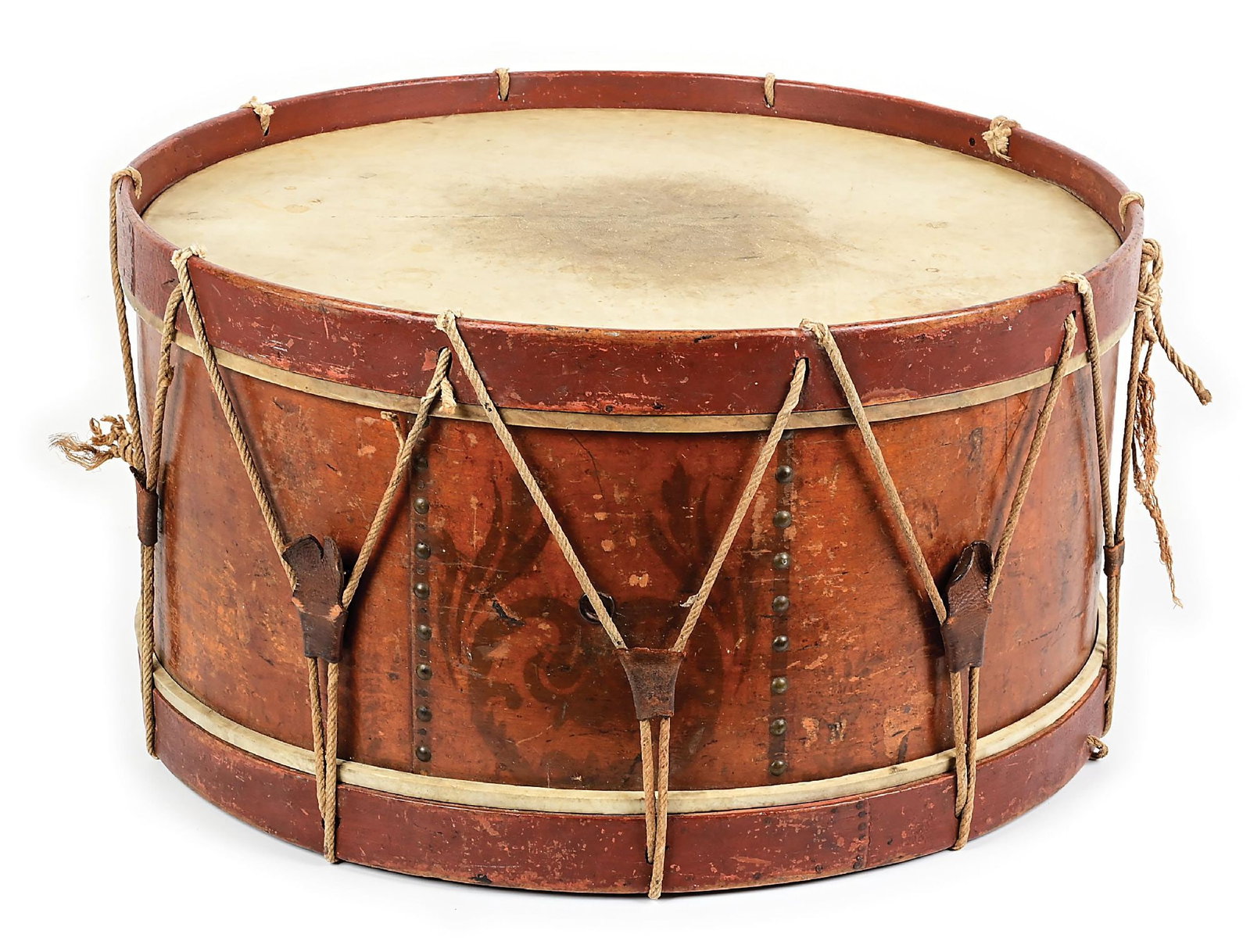 US MEXICAN WAR / CIVIL WAR ERA BASS DRUM MADE IN MAINE. (1 of 8)