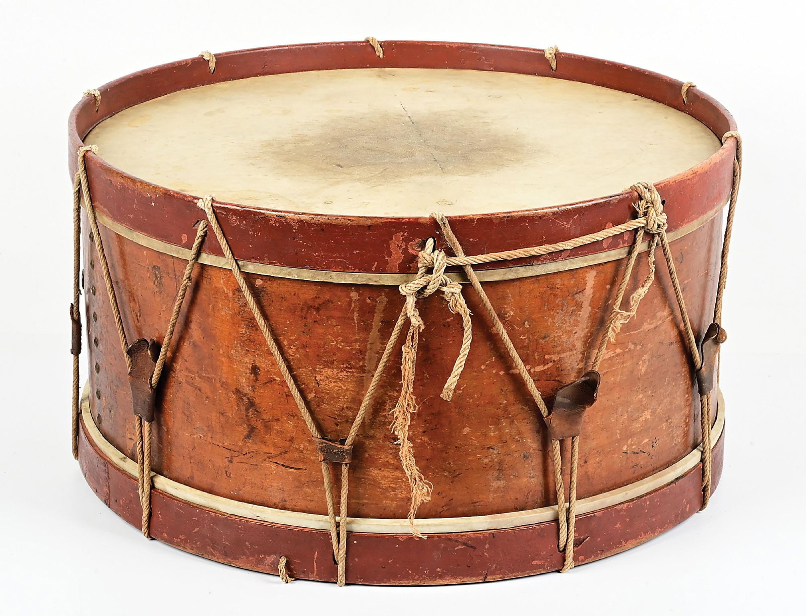 US MEXICAN WAR / CIVIL WAR ERA BASS DRUM MADE IN MAINE. - 4