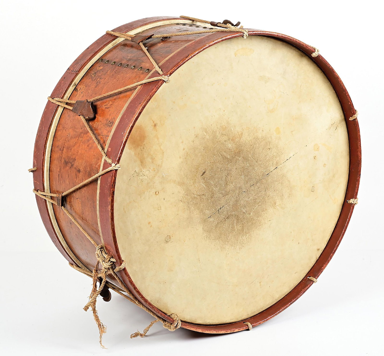 US MEXICAN WAR / CIVIL WAR ERA BASS DRUM MADE IN MAINE. - 5
