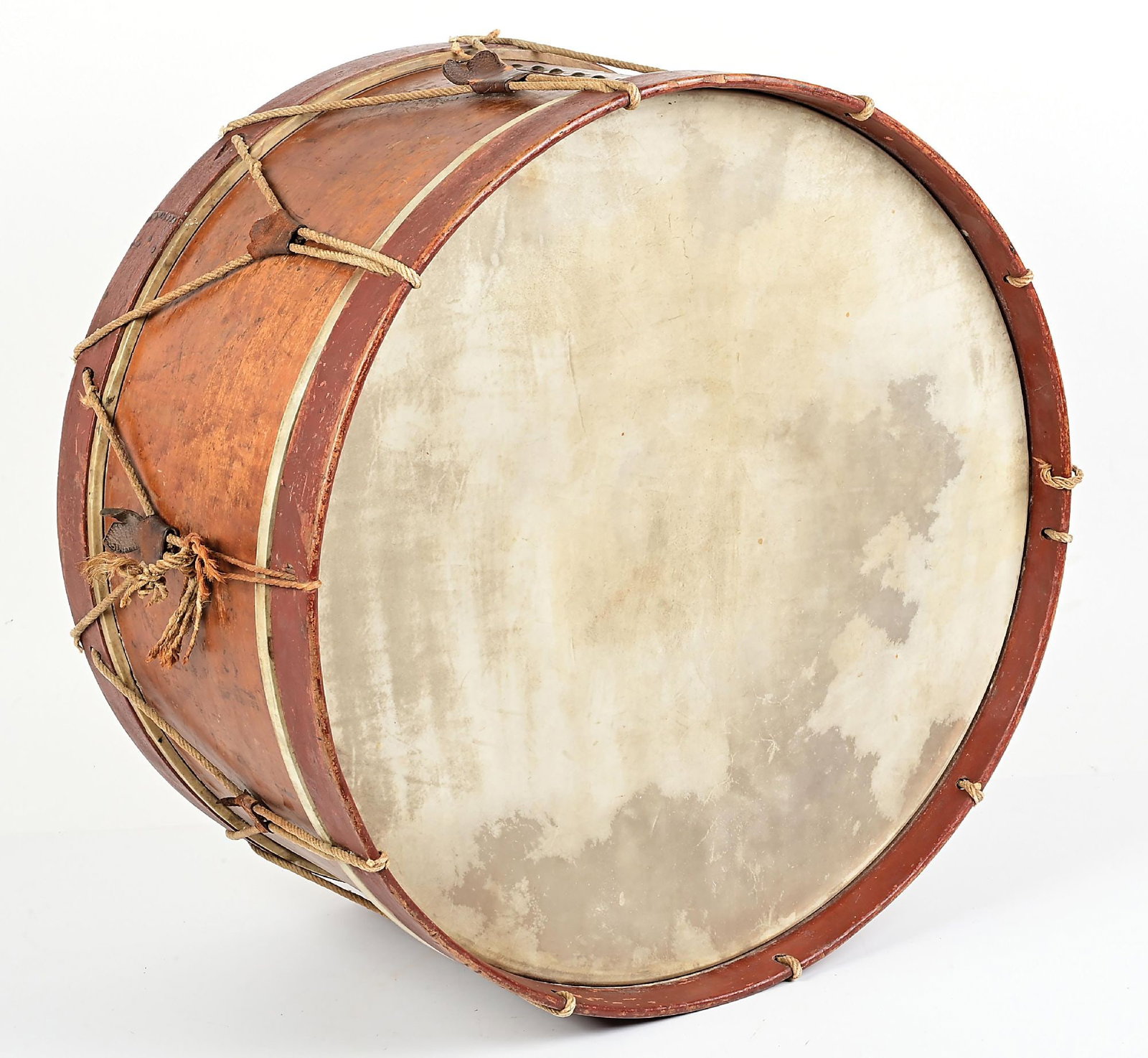US MEXICAN WAR / CIVIL WAR ERA BASS DRUM MADE IN MAINE. - 6