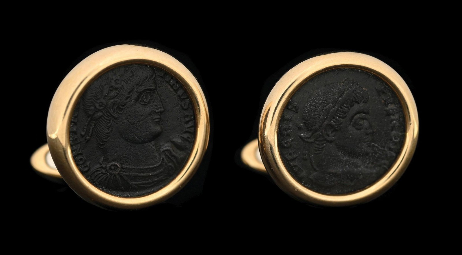 18K GOLD BVLGARI MONETE ANCIENT ROMAN COIN CUFFLINKS (1 of 5)