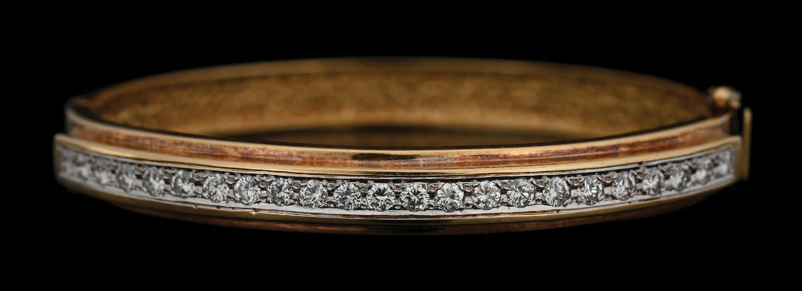 18K TWO-TONE GOLD DIAMOND BANGLE BRACELET, 1.25CT TW (1 of 6)
