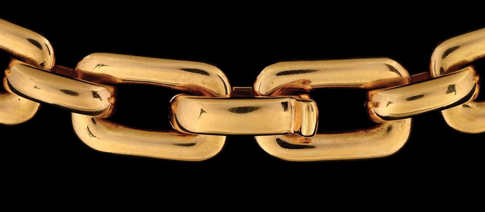 18k Yellow Gold Ralph Lauren Id Link Chain Necklace Auction