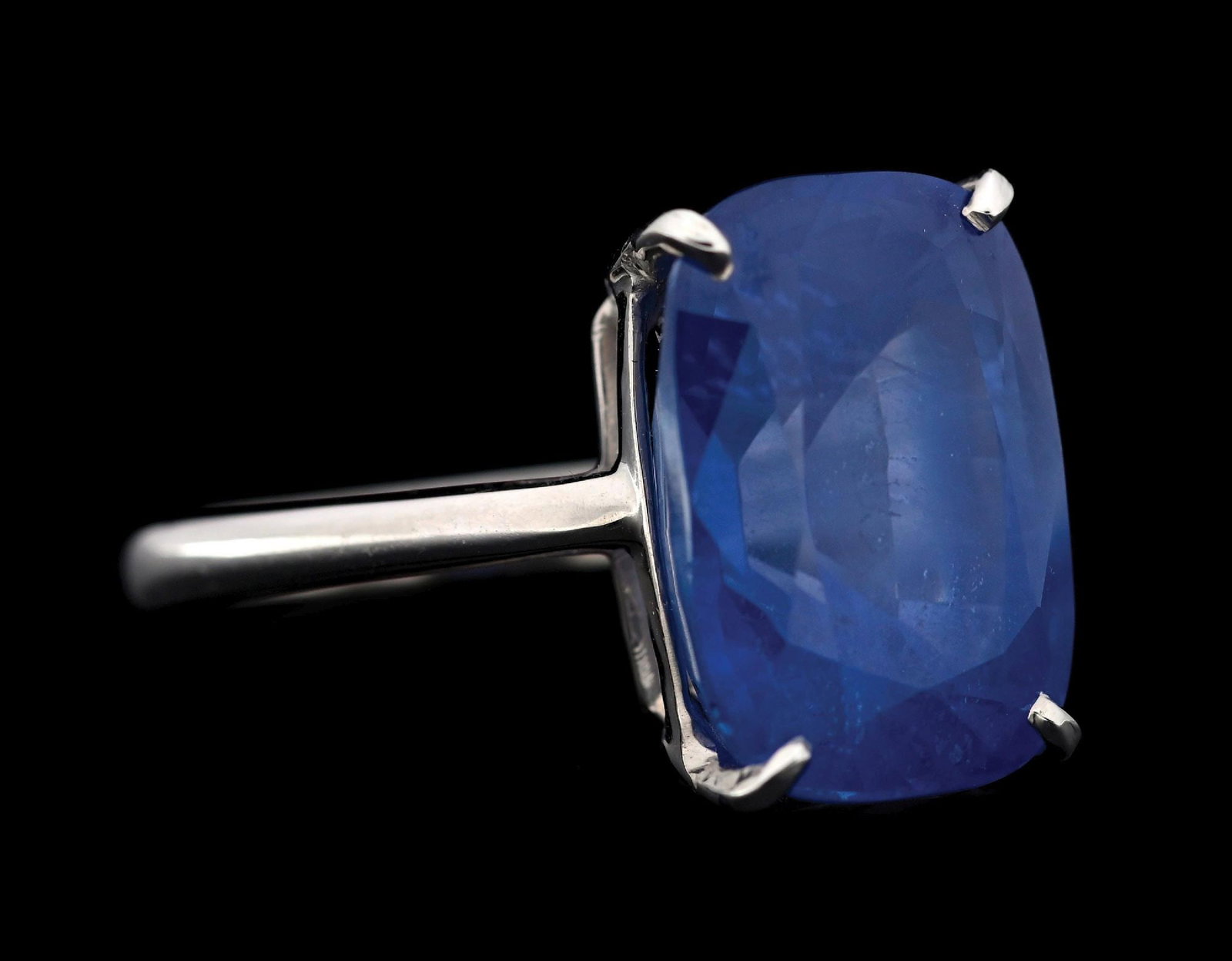 18K WHITE GOLD 12.79CT CEYLON SAPPHIRE RING W/GIA REPORT (1 of 6)