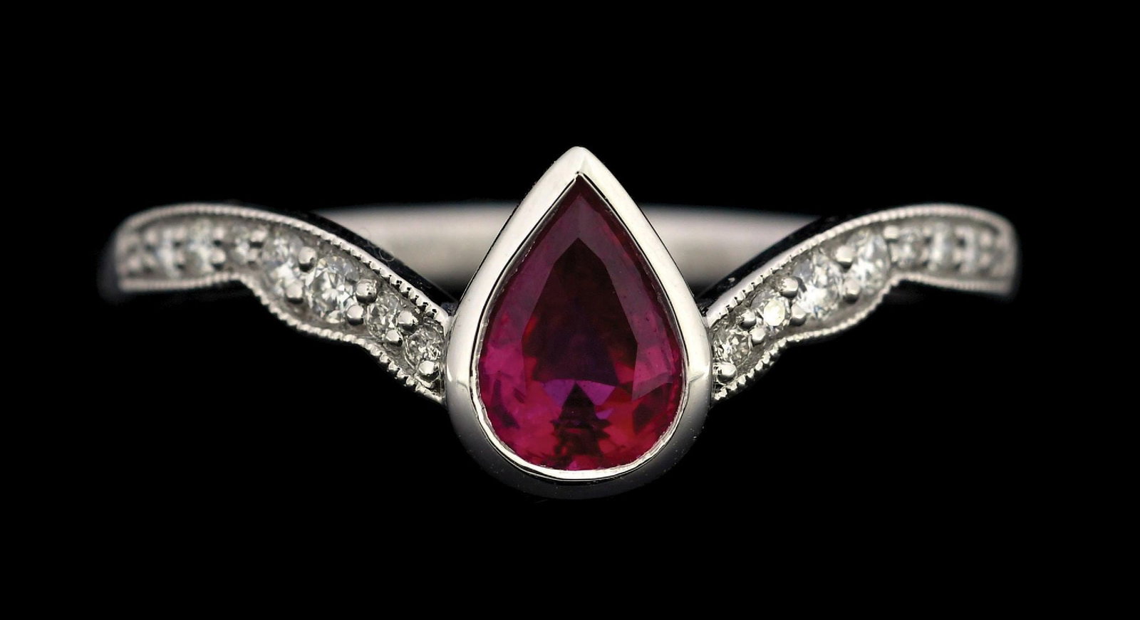 PLATINUM RUBY & DIAMOND RING W/REPORT - 2