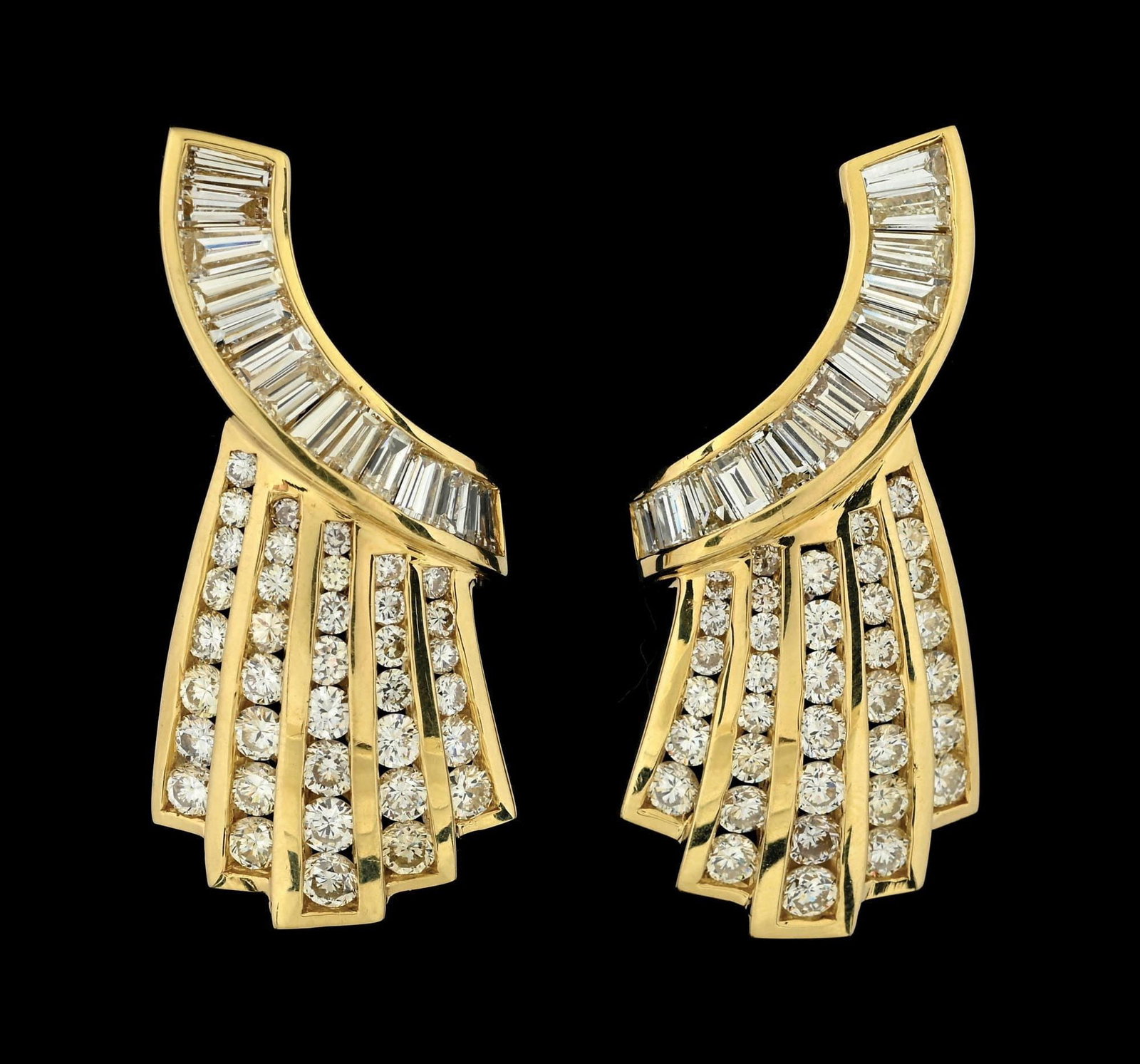 18K YELLOW GOLD DIAMOND EARRINGS, 5.25CT TW (1 of 3)