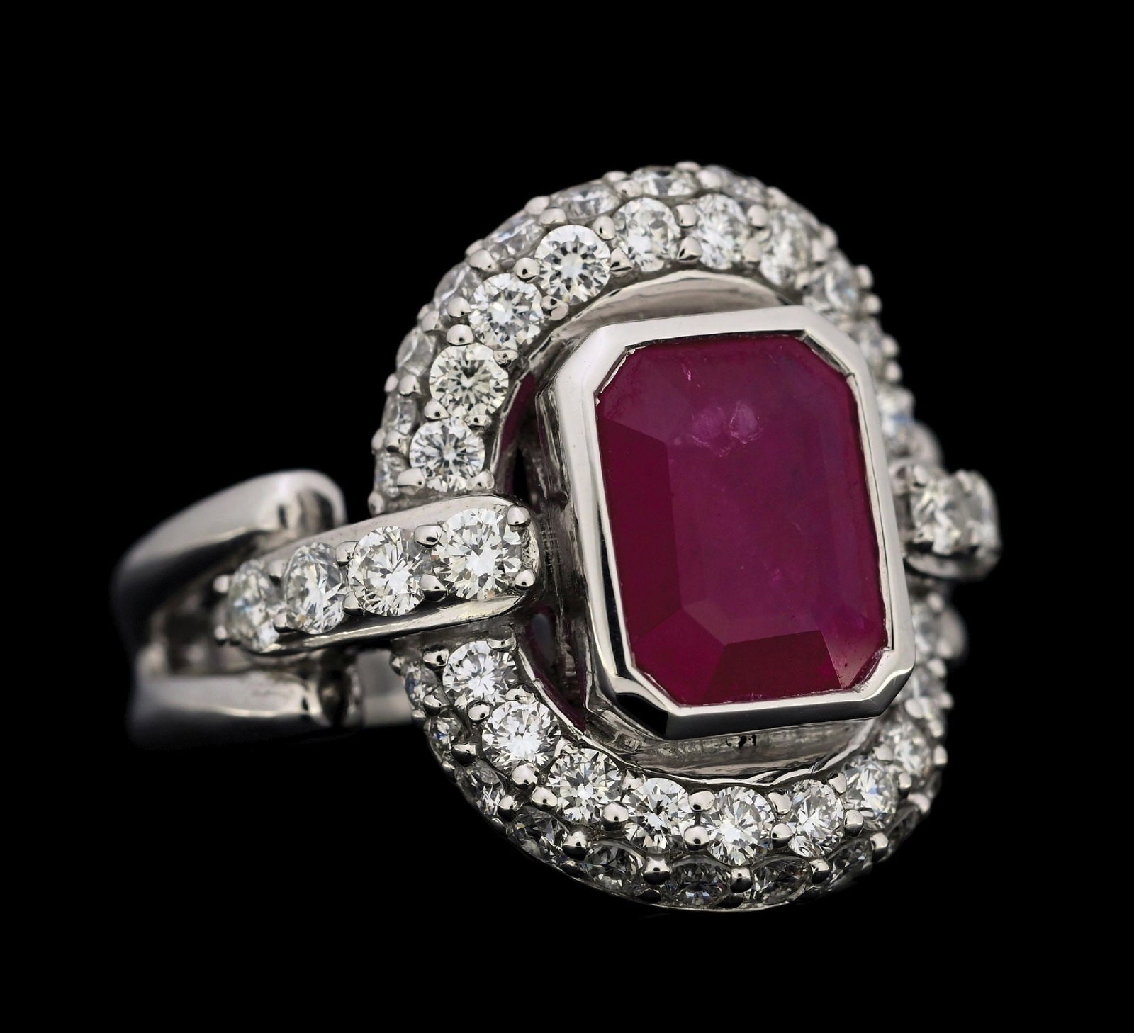 PLATINUM RUBY & DIAMOND RING W/GIA REPORT (1 of 7)