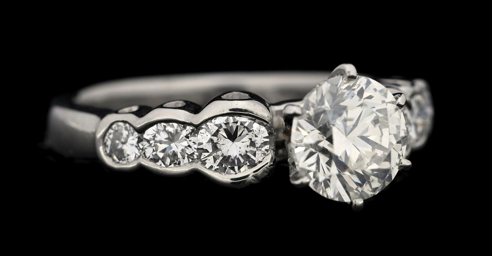 PLATINUM 1.43CT TW DIAMOND ENGAGEMENT RING W/REPORT (1 of 6)