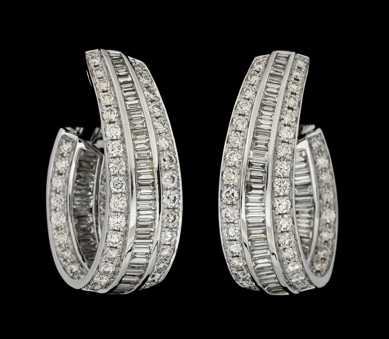 18K WHITE GOLD DIAMOND EARRINGS, 7.75CT TW (1 of 2)