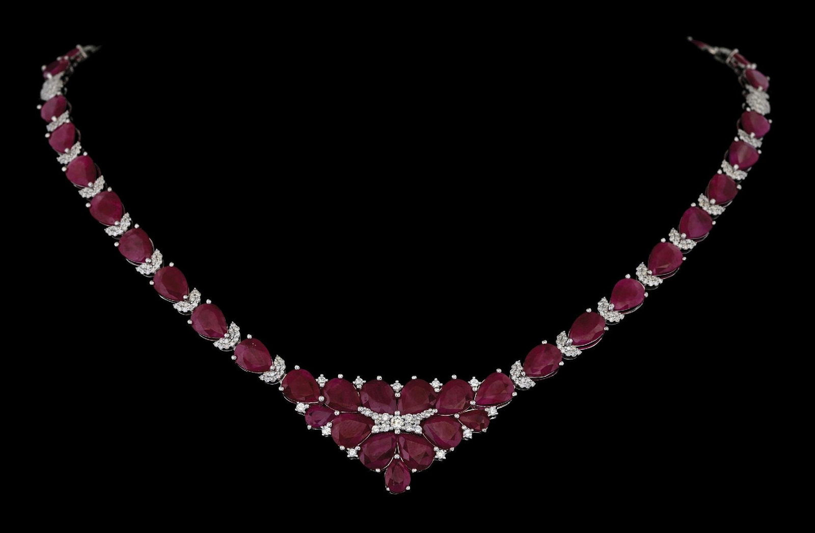 PLATINUM RUBY & DIAMOND NECKLACE W/GIA REPORT (1 of 9)