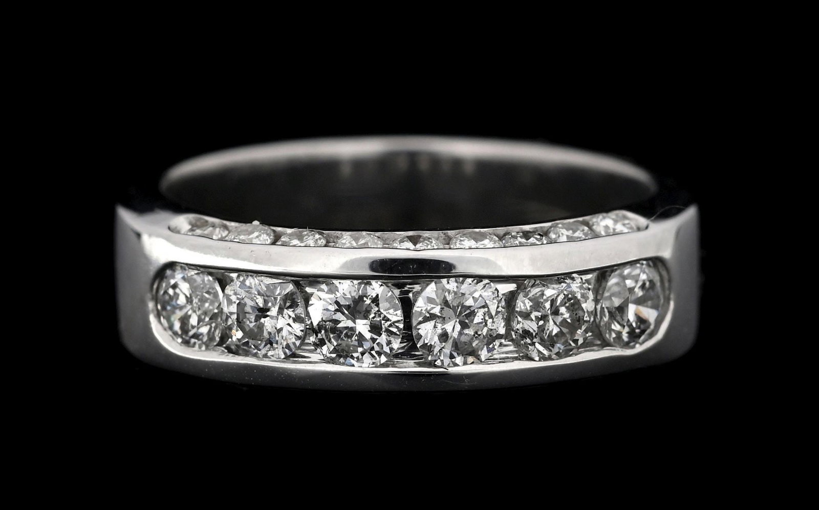 14K WHITE GOLD CHANNEL SET DIAMOND WEDDING BAND, 1.30CT TW (1 of 7)