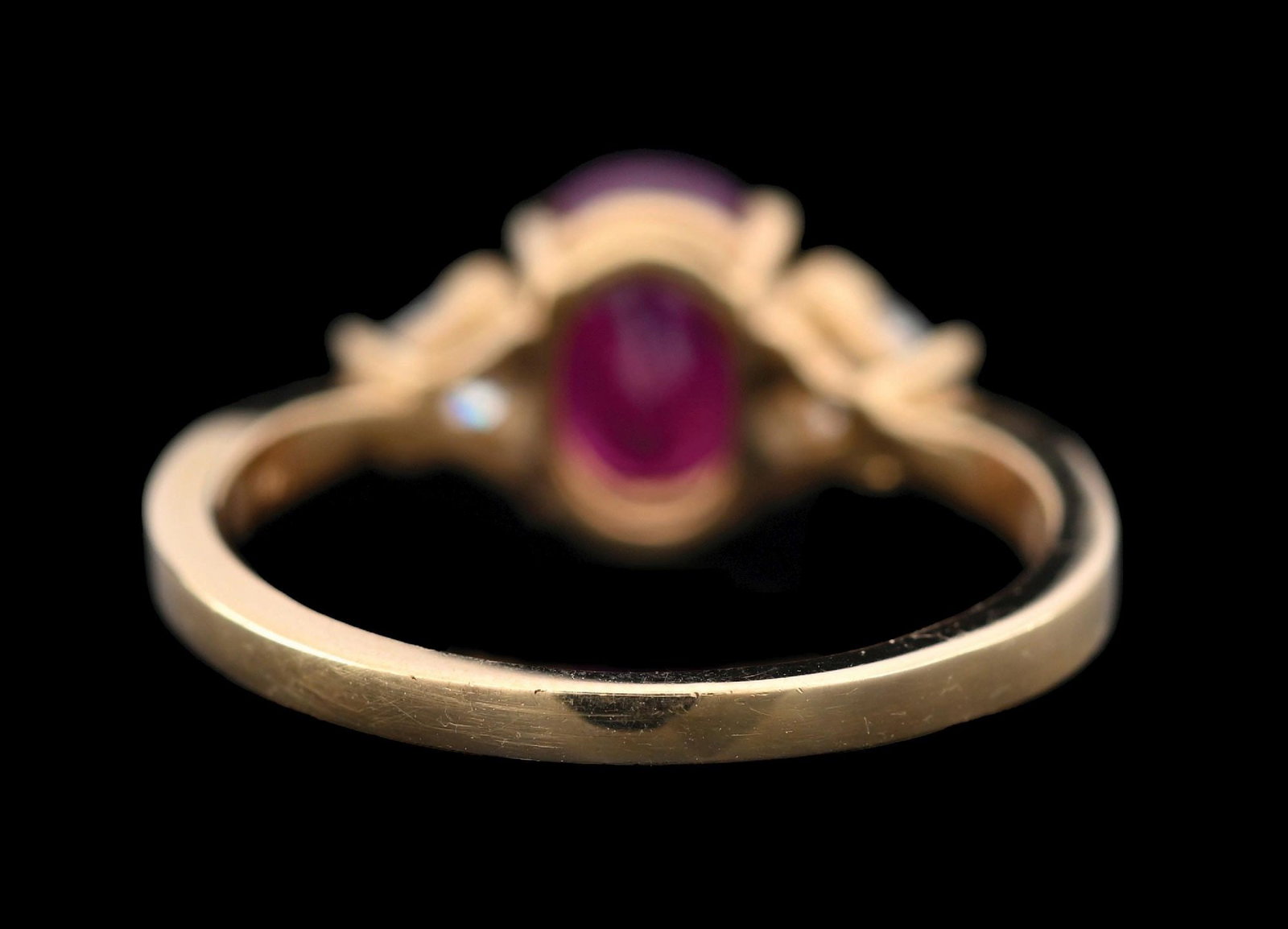 14K YELLOW GOLD RUBY & DIAMOND RING - 4