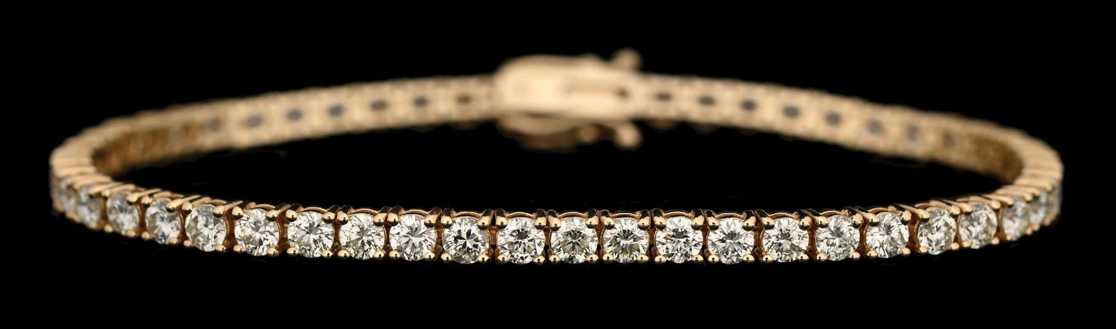 14K YELLOW GOLD DIAMOND TENNIS BRACELET, 5.67CT TW (1 of 7)