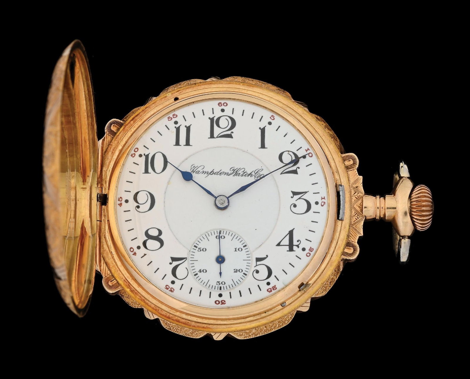 14K MULTI-COLOR GOLD HAMPDEN H/C BOX HINGE ARARAT SHRINERS POCKET WATCH (1 of 9)