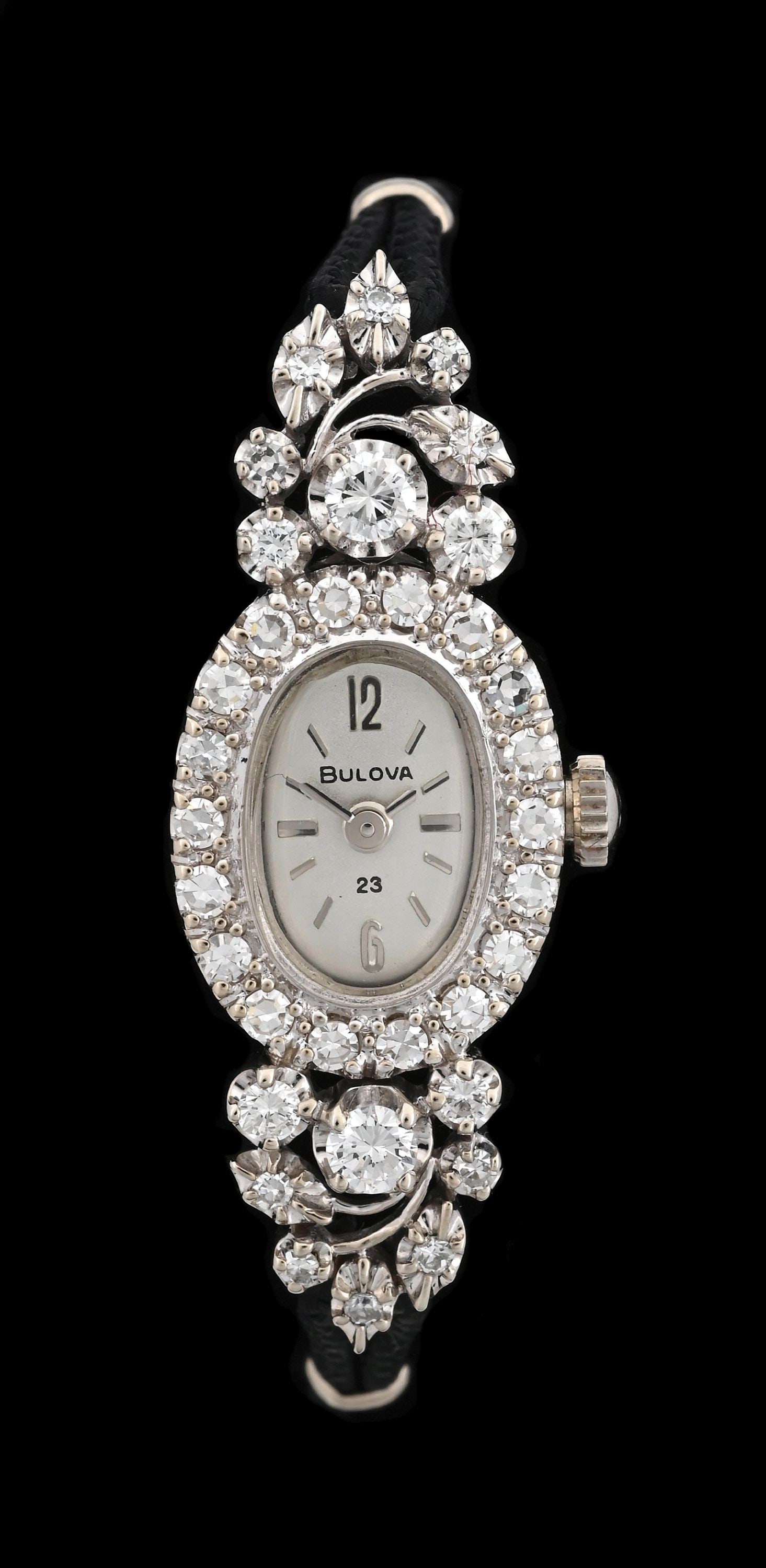 14K WHITE GOLD DIAMOND BULOUA "23" WRIST WATCH (1 of 4)