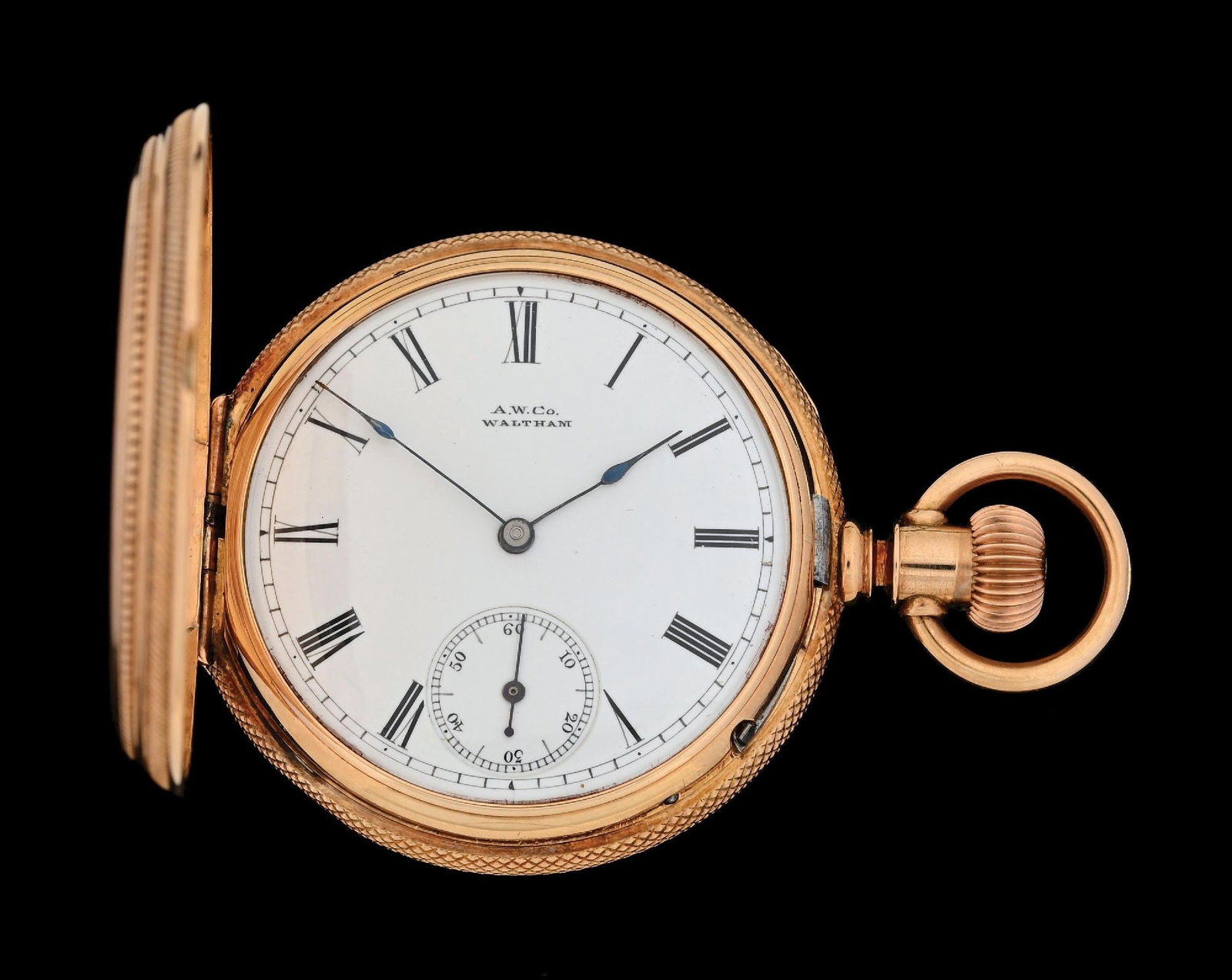 14K MULTI-COLOR GOLD WALTHAM H/C POCKET WATCH (1 of 8)