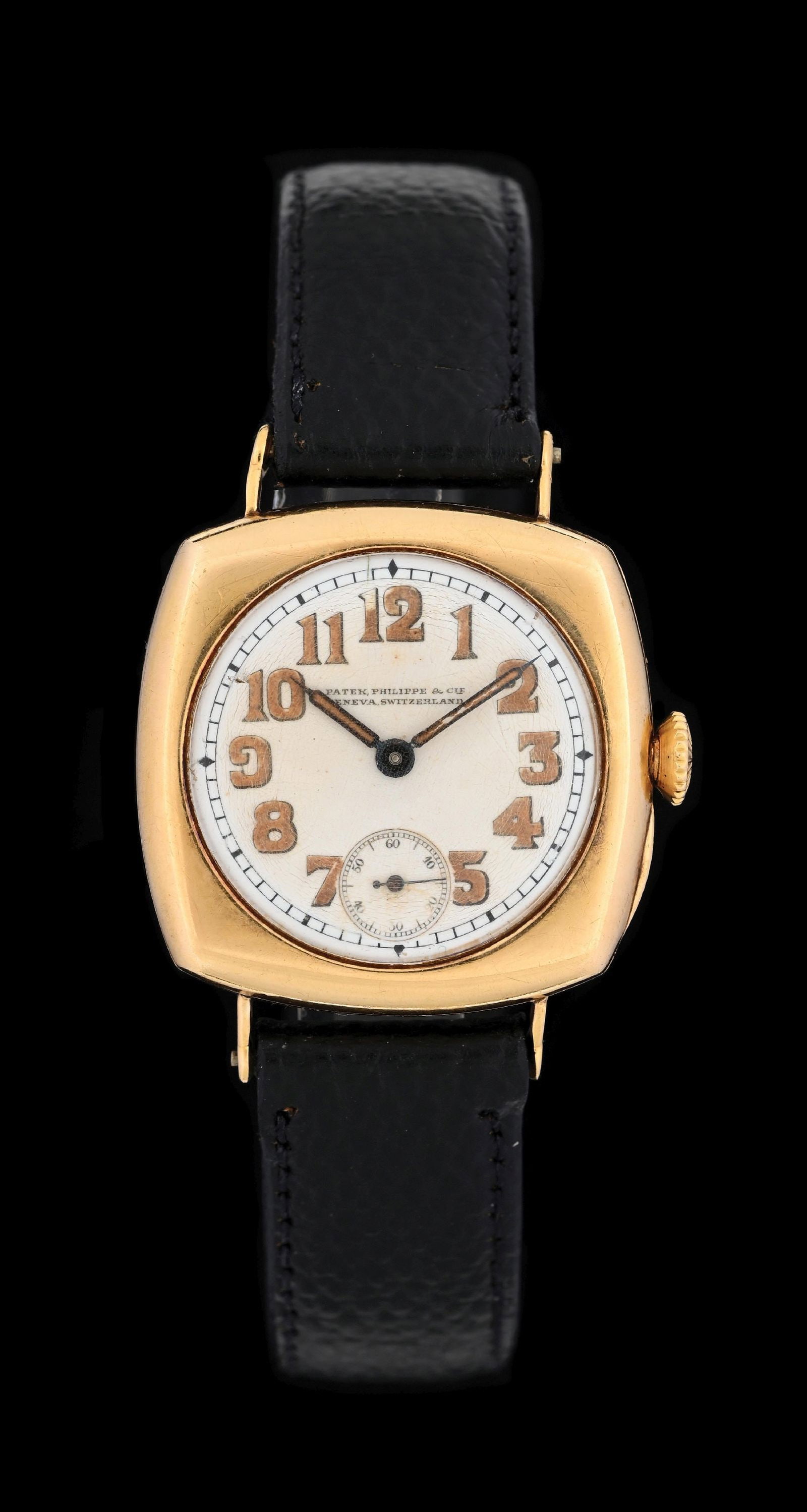 1920 PATEK PHILIPPE GOLD WRISTWATCH W/EXTRACT & BOX (1 of 8)